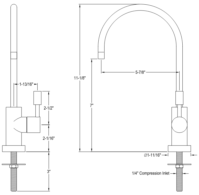 Kingston - Filtration Faucets - Concord KS8191DL Single-Handle 1-Hole Deck Mount Water Filtration Faucet