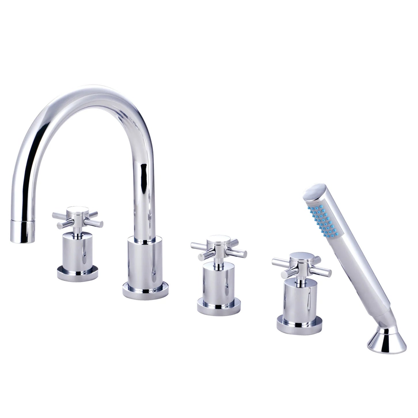 Kingston - Tub Faucets - Concord KS83215DX Three-Handle 5-Hole Deck Mount Roman Tub Faucet with Hand Shower