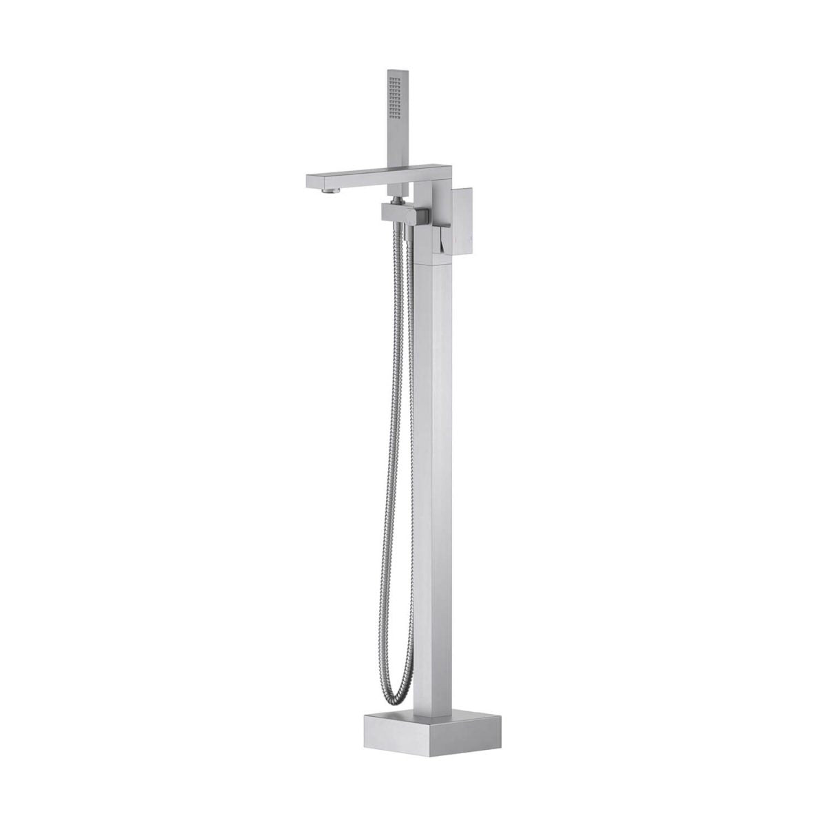 KIBI Cube Single Handle Floor Mounted Freestanding Tub Filler With Hand Shower - KTF302