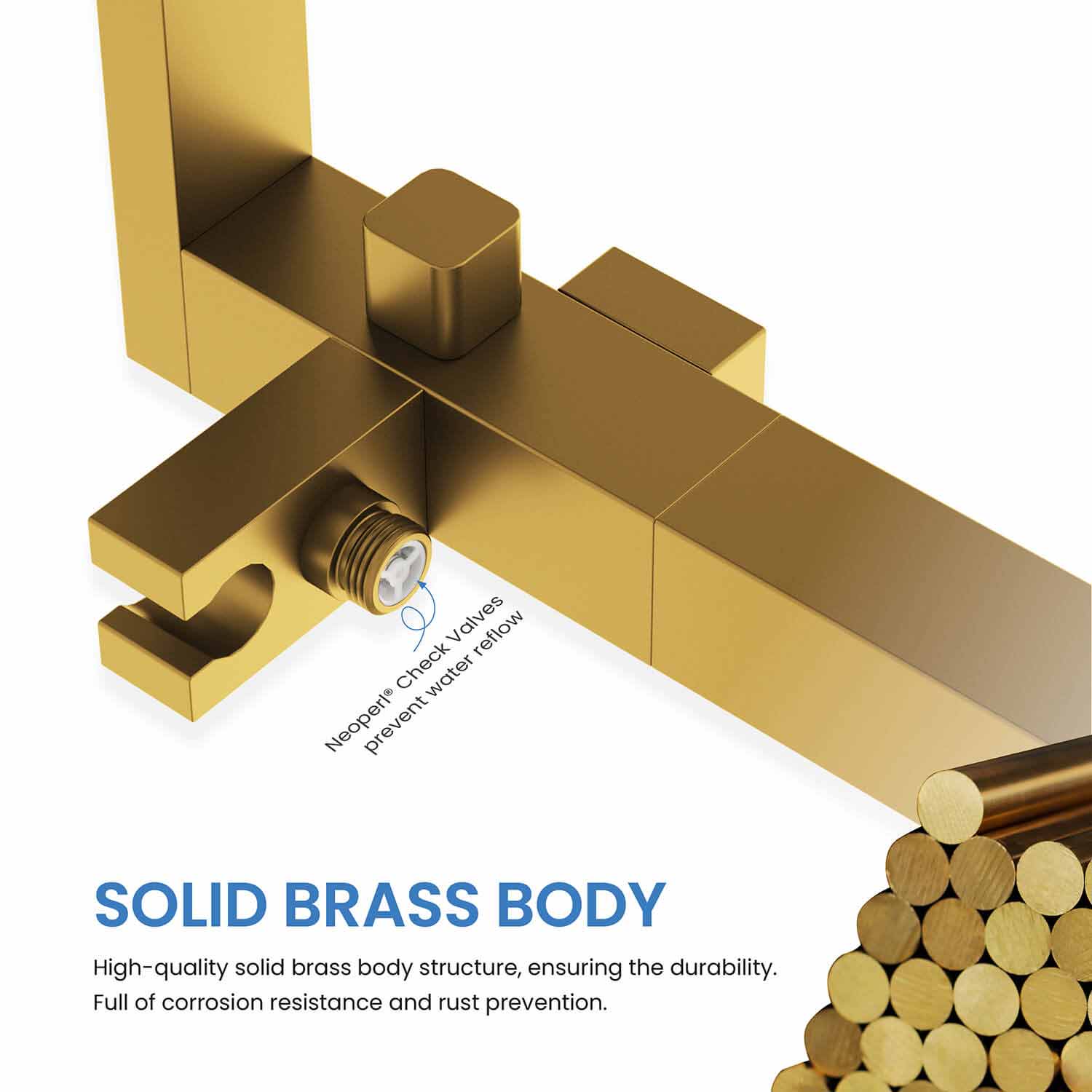 KIBI Cube Single Handle Floor Mounted Freestanding Tub Filler With Hand Shower - KTF302