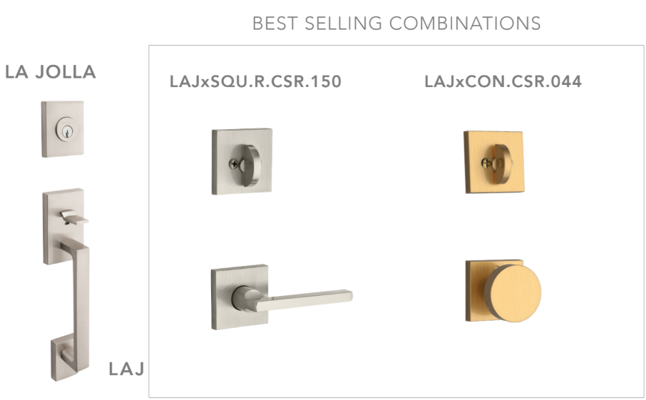 Baldwin - Reserve Collection - Sectional Handlesets - La Jolla Tubular Entry Handleset with Interior Lever (Full Dummy)