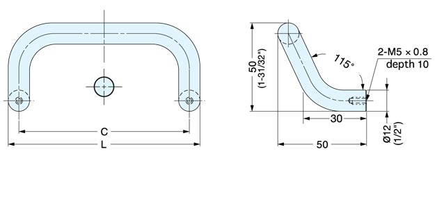 Sugatsune LF-12 Stainless Steel Offset Wire Pull