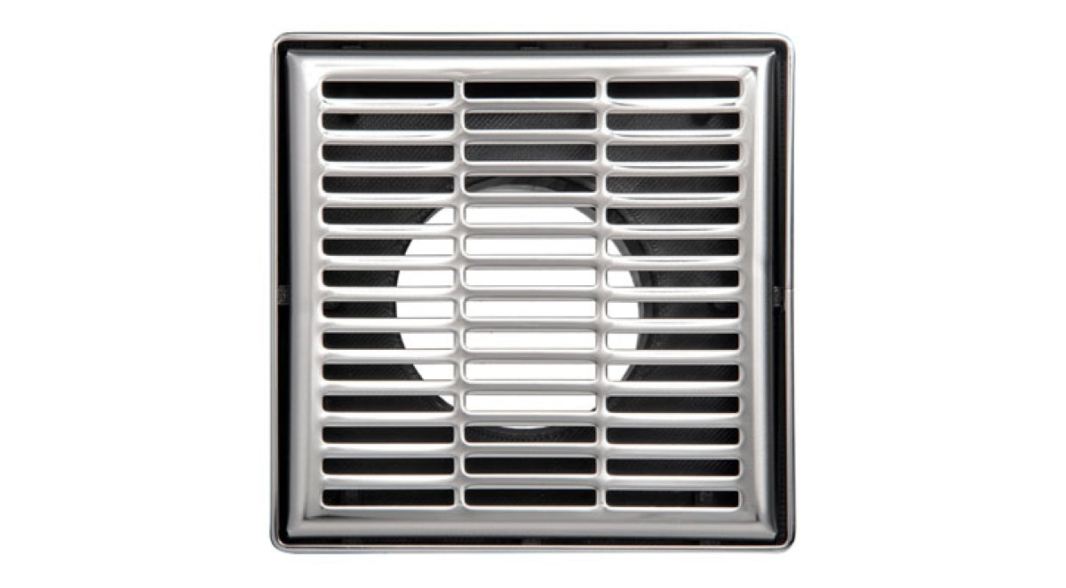 Infinity Drain - 4" x 4" Square Center Drain - LND 4 Slotted Pro Series Drain (Complete Kit)