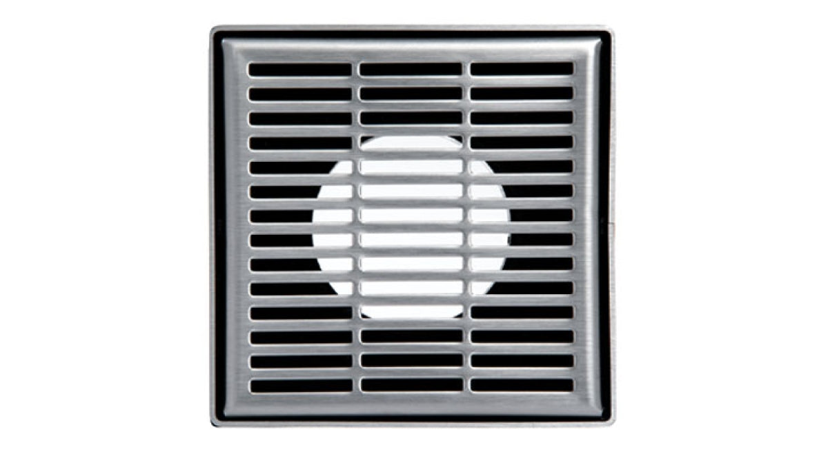 Infinity Drain - 4" x 4" Square Center Drain - LND 4 Slotted Pro Series Drain (Complete Kit)
