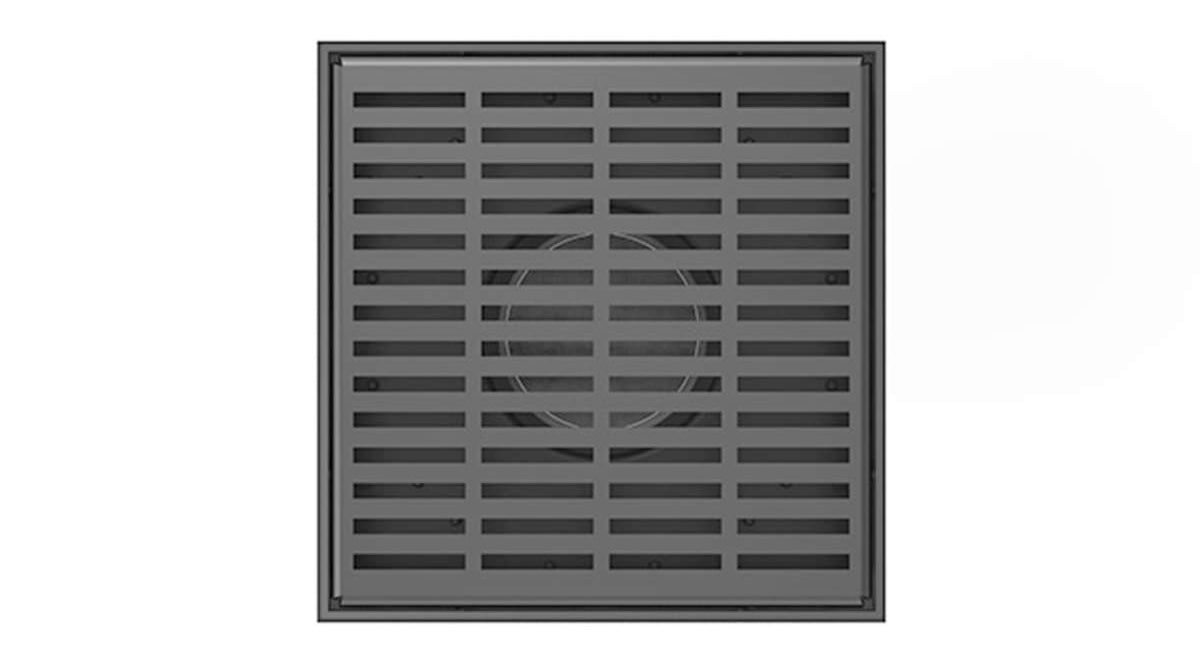 Infinity Drain - 5" x 5" Square Center Drain - LND 5 Slotted Pro Series Drain (Complete Kit)