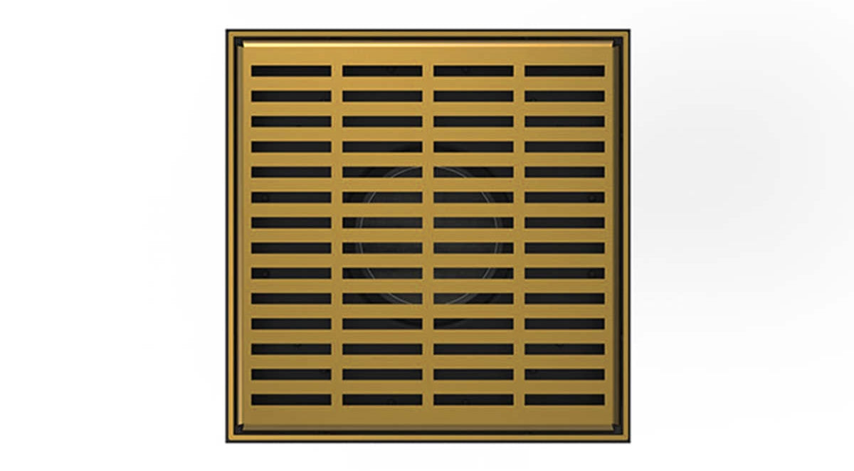 Infinity Drain - 5" x 5" Square Center Drain - LND 5 Slotted Pro Series Drain (Complete Kit)