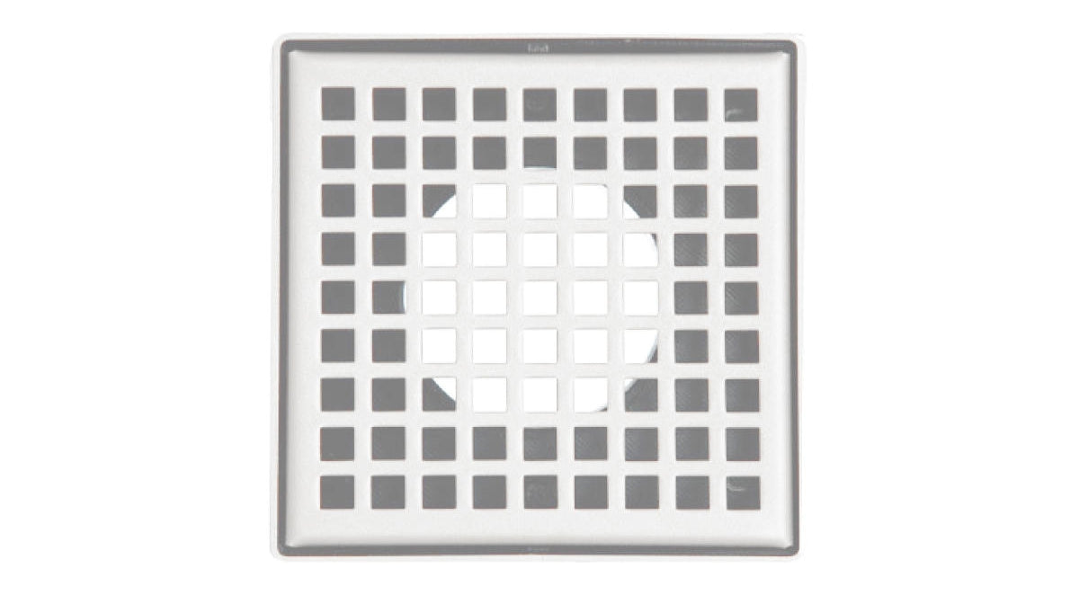 Infinity Drain - 4" x 4" Square Center Drain - LQD 4 Squares Pro Series Drain (Complete Kit)