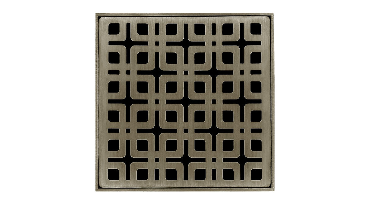 Infinity Drain - 4" x 4" Square Center Drain - KD 4 Link Series Drain (Complete Kit)