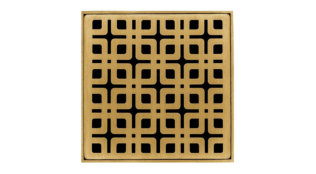 Infinity Drain - 4" x 4" Square Center Drain - KD 4 Link Series Drain (Complete Kit)