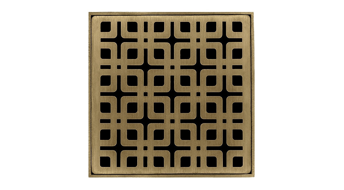 Infinity Drain - 4" x 4" Square Center Drain - KD 4 Link Series Drain (Complete Kit)