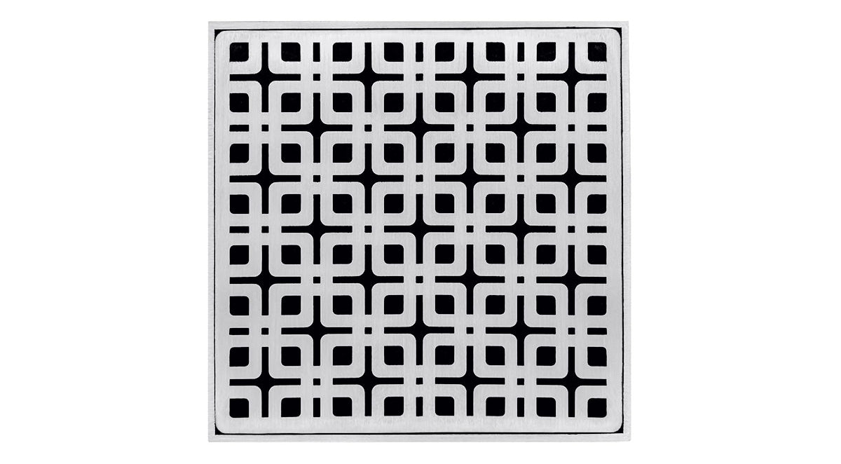 Infinity Drain - 5" x 5" Square Center Drain - KD 5 Link Series Drain (Complete Kit)