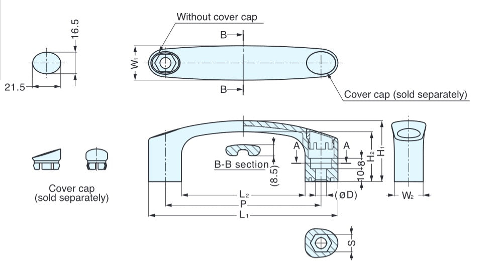 Sugatsune MJH Polyamide Handle Pull
