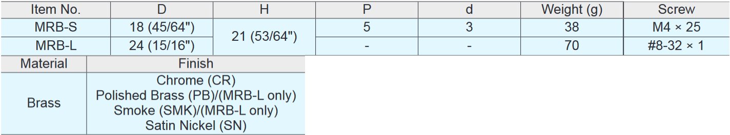 Sugatsune MRB Brass Knob