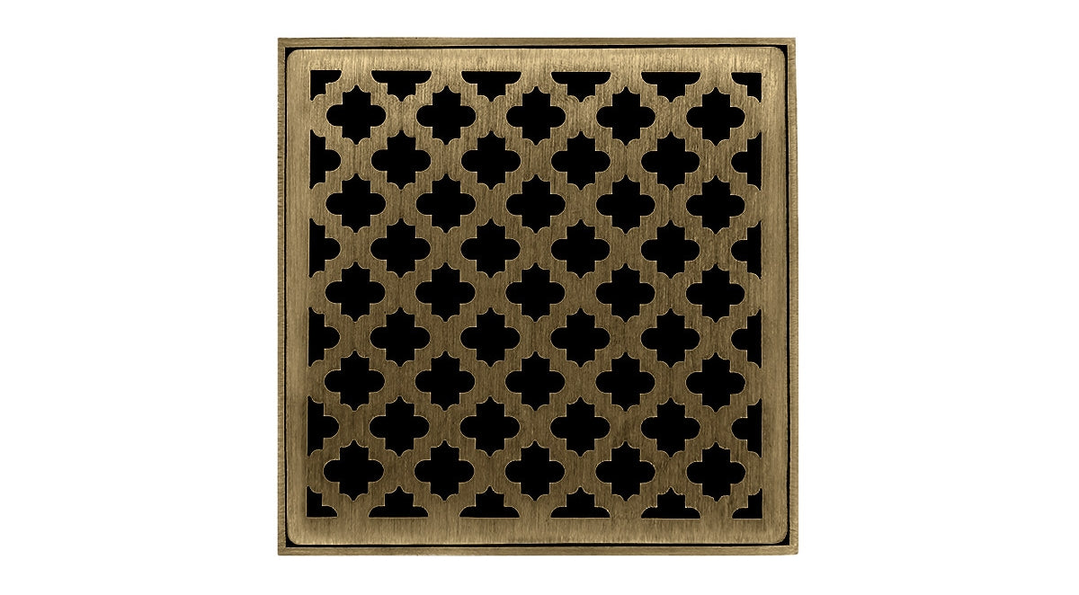 Infinity Drain - 4" x 4" Square Center Drain - MD 4 Moor Series Drain (Complete Kit)