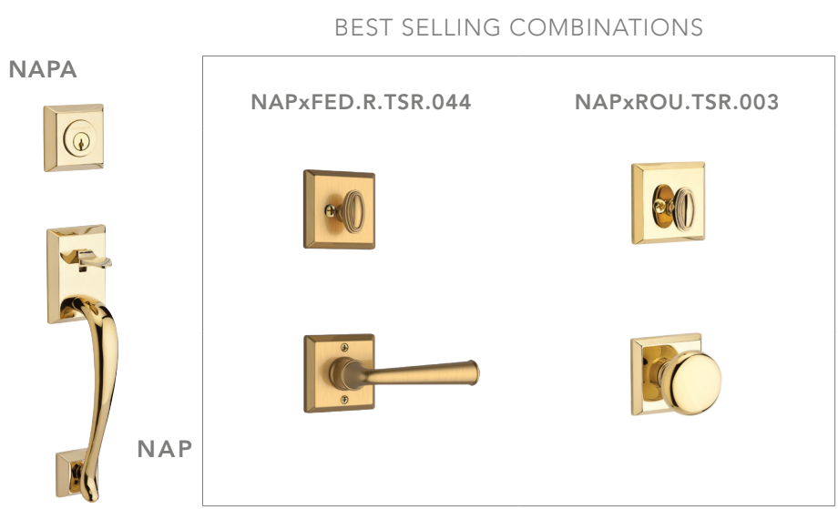 Baldwin - Reserve Collection - Sectional Handlesets - Napa Tubular Entry Handleset with Interior Knob (Full Dummy)