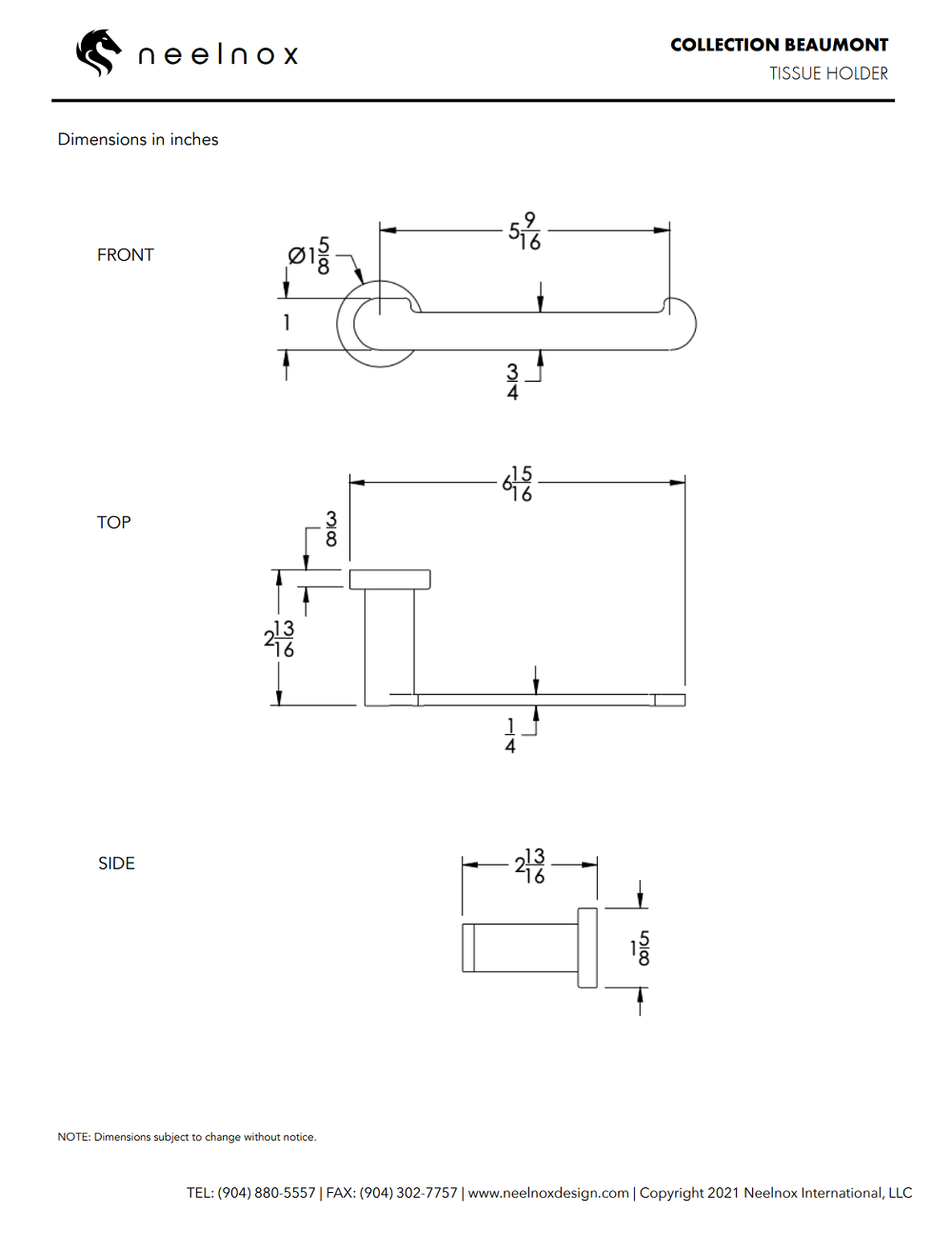 Neelnox - Collection Beaumont - Tissue Paper Holder - BEA-TPHR (right), BEA-TPHL (left)