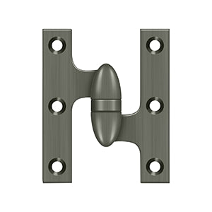 Deltana - Solid Brass Hinges - 3" x 2-1/2" Olive Knuckle Door Hinge (Each)