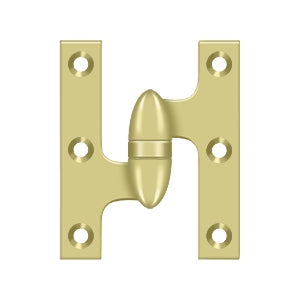 Deltana - Solid Brass Hinges - 3" x 2-1/2" Olive Knuckle Door Hinge (Each)