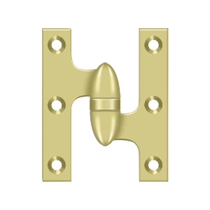 Deltana - Solid Brass Hinges - 3" x 2-1/2" Olive Knuckle Door Hinge (Each)