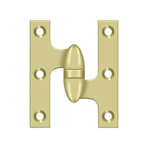 Deltana - Solid Brass Hinges - 3" x 2-1/2" Olive Knuckle Door Hinge (Each)