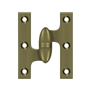 Deltana - Solid Brass Hinges - 3" x 2-1/2" Olive Knuckle Door Hinge (Each)