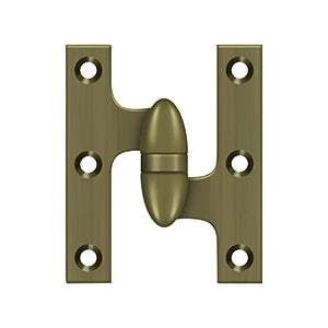 Deltana - Solid Brass Hinges - 3" x 2-1/2" Olive Knuckle Door Hinge (Each)