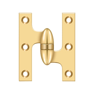 Deltana - Solid Brass Hinges - 3" x 2-1/2" Olive Knuckle Door Hinge (Each)