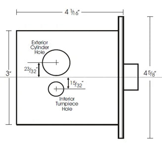 Omnia 041M Modern Mortise Deadbolt Lock Set