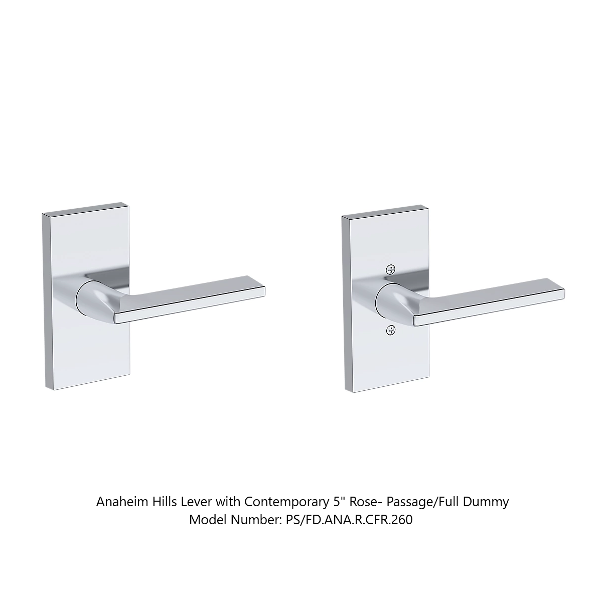 Baldwin - Reserve Collection - Interior Levers - Anaheim Hills Door Lever (Full Dummy)
