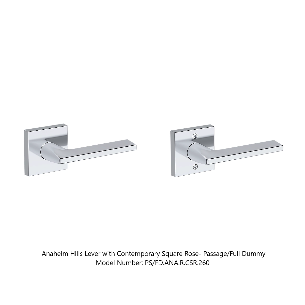 Baldwin - Reserve Collection - Interior Levers - Anaheim Hills Door Lever (Full Dummy)