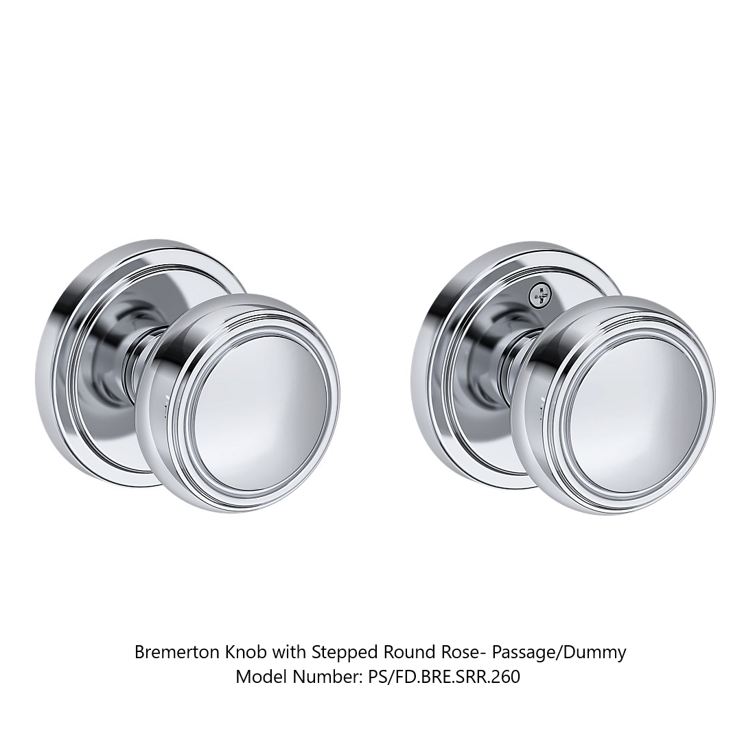 Baldwin - Reserve Collection - Interior Knobs - Bremerton Door Knob (Full Dummy)