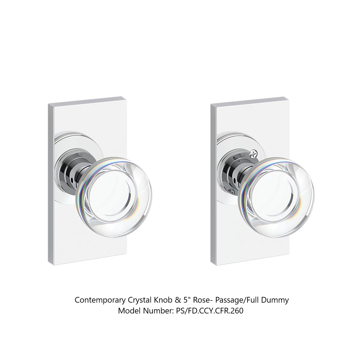 Baldwin - Reserve Collection - Interior Knobs - Contemporary Crystal Door Knob (Passage)