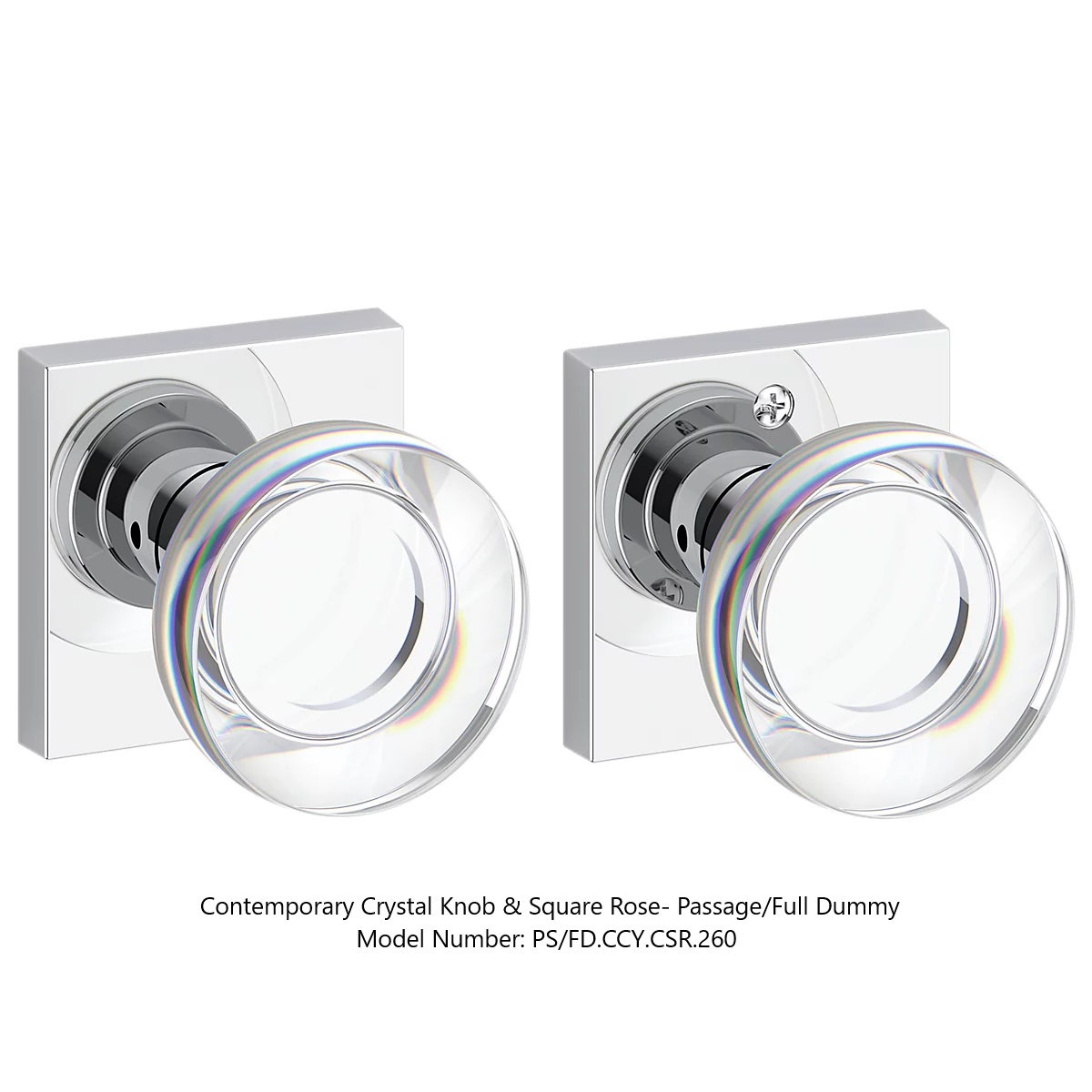 Baldwin - Reserve Collection - Interior Knobs - Contemporary Crystal Door Knob (Passage)