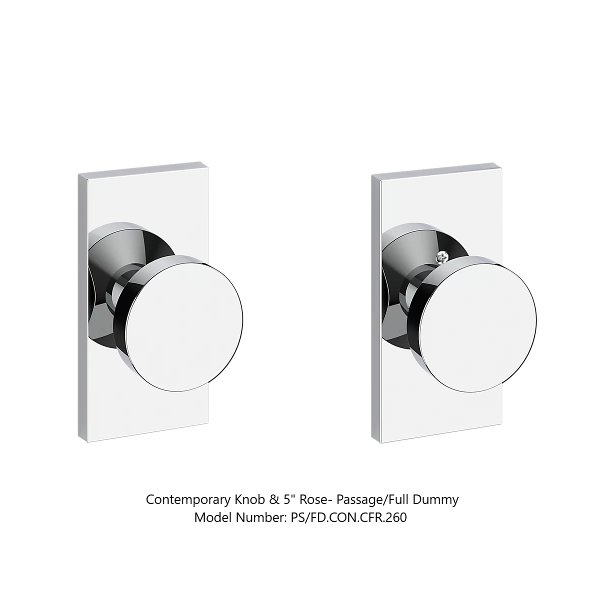 Baldwin - Reserve Collection - Interior Knobs - Contemporary Door Knob (Full Dummy)