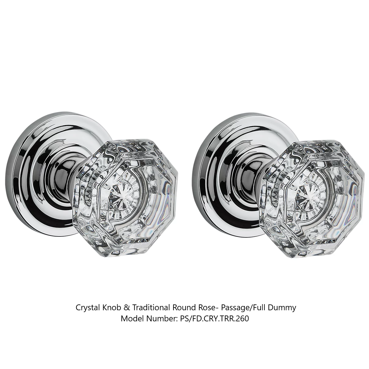 Baldwin - Reserve Collection - Interior Knobs - Crystal Door Knob (Passage)