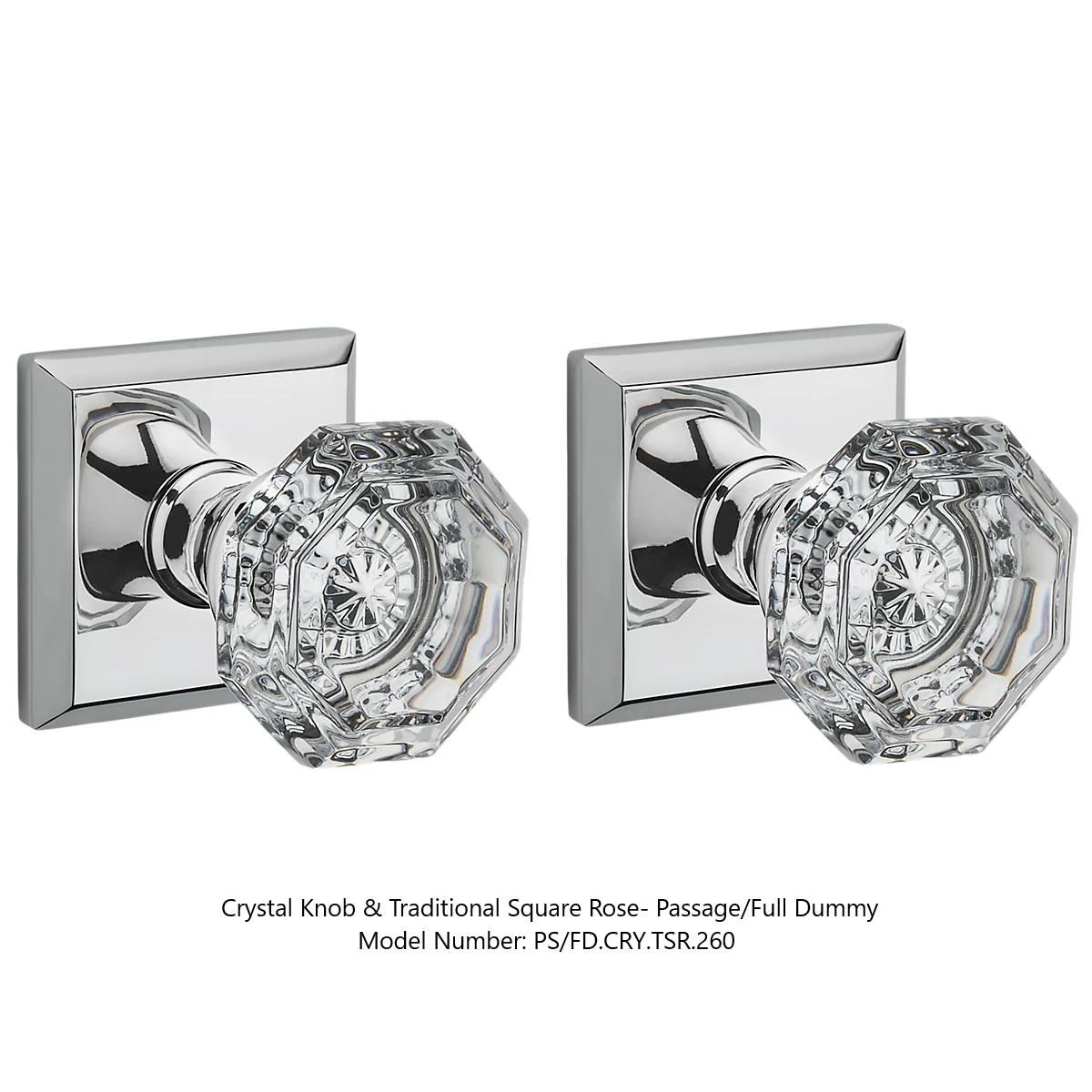 Baldwin - Reserve Collection - Interior Knobs - Crystal Door Knob (Full Dummy)