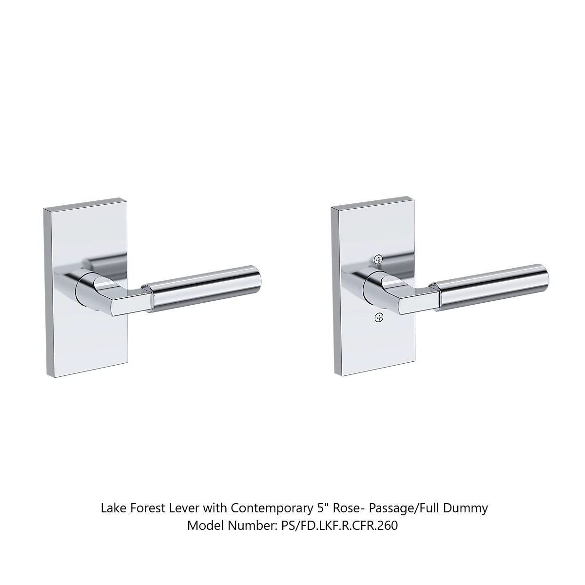 Baldwin - Reserve Collection - Interior Levers - Lake Forest Door Lever (Full Dummy)