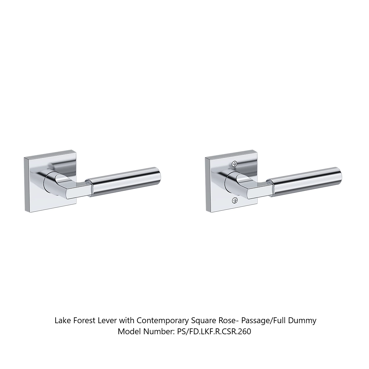Baldwin - Reserve Collection - Interior Levers - Lake Forest Door Lever (Full Dummy)