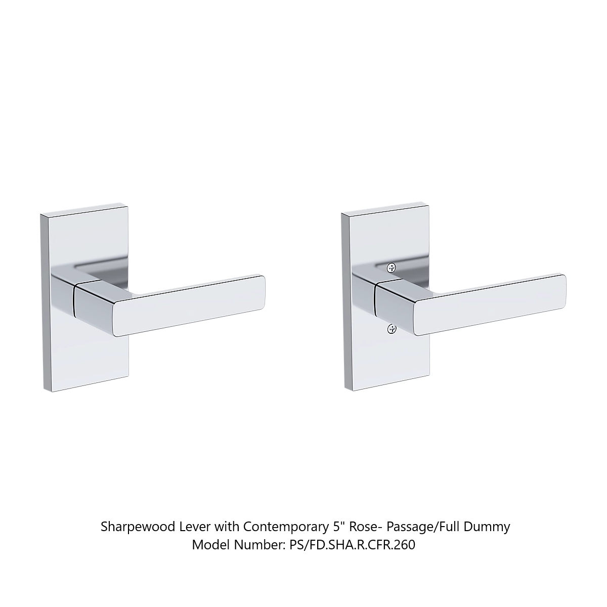 Baldwin - Reserve Collection - Interior Levers - Sharpewood Door Lever (Full Dummy)