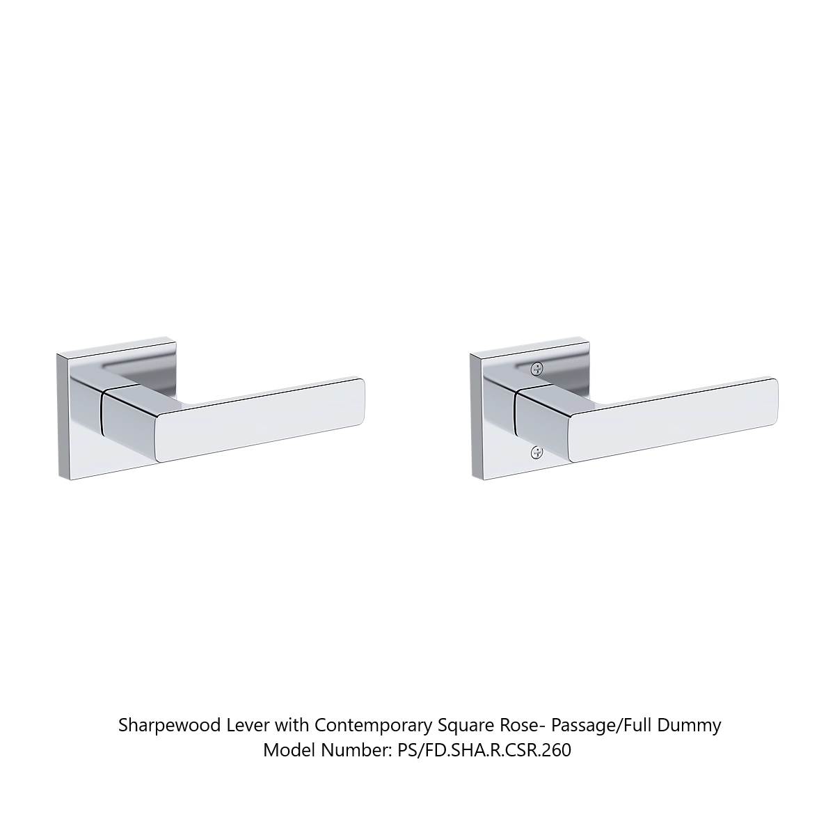 Baldwin - Reserve Collection - Interior Levers - Sharpewood Door Lever (Full Dummy)
