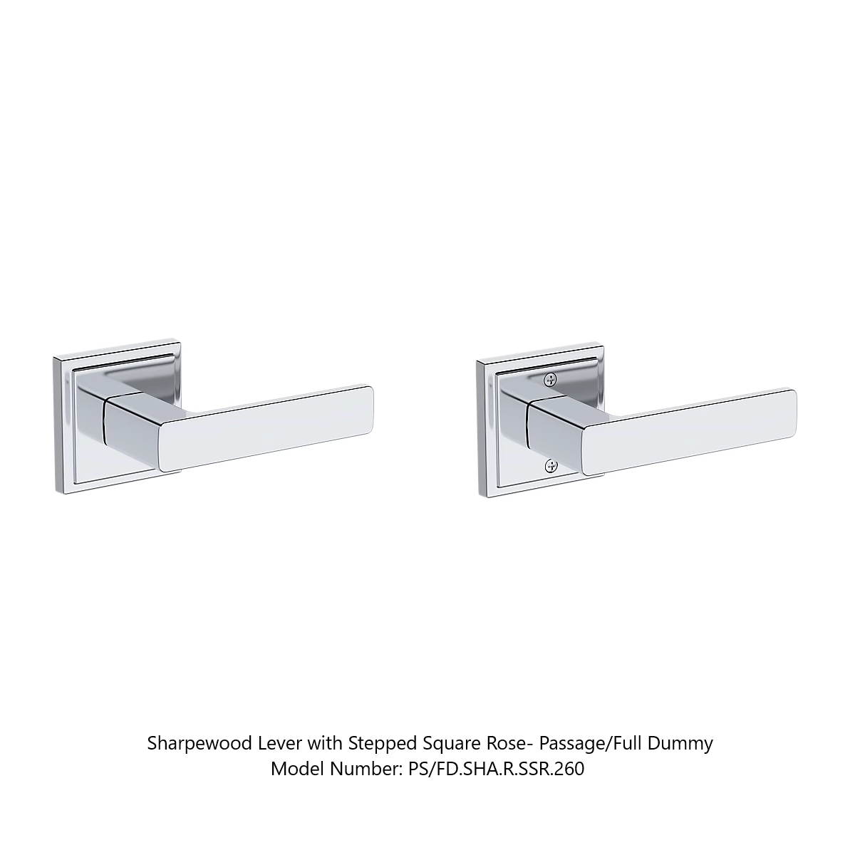 Baldwin - Reserve Collection - Interior Levers - Sharpewood Door Lever (Full Dummy)
