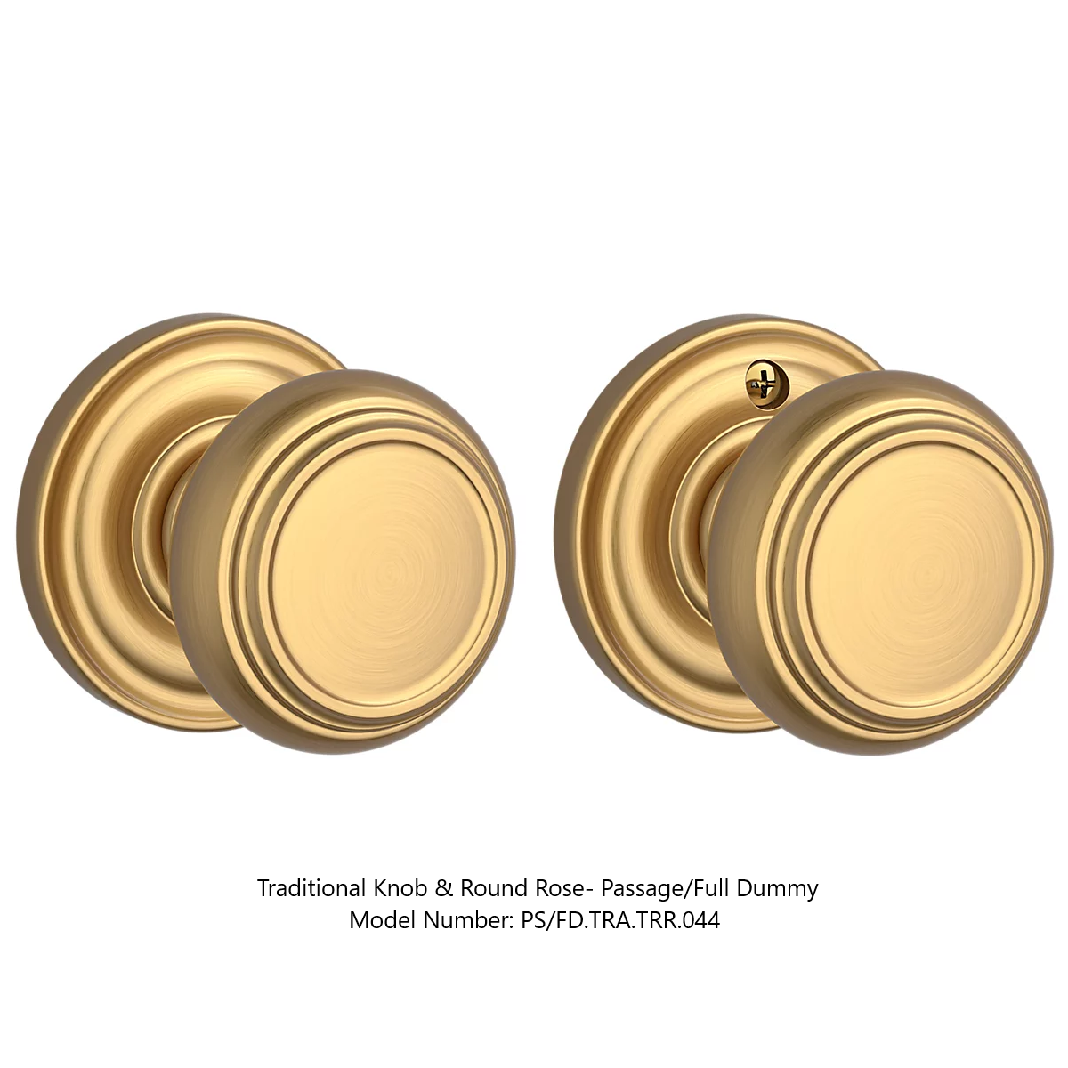 Baldwin - Reserve Collection - Interior Knobs - Traditional Door Knob (Full Dummy)