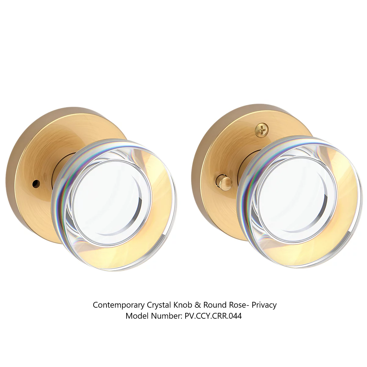 Baldwin - Reserve Collection - Interior Knobs - Contemporary Crystal Door Knob (Privacy)