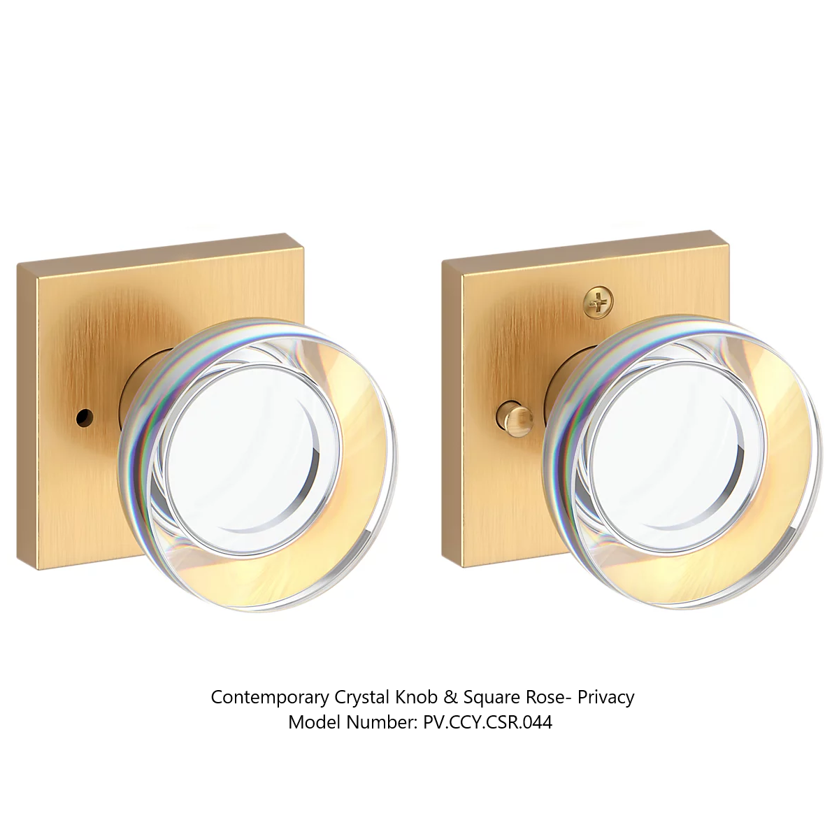 Baldwin - Reserve Collection - Interior Knobs - Contemporary Crystal Door Knob (Privacy)