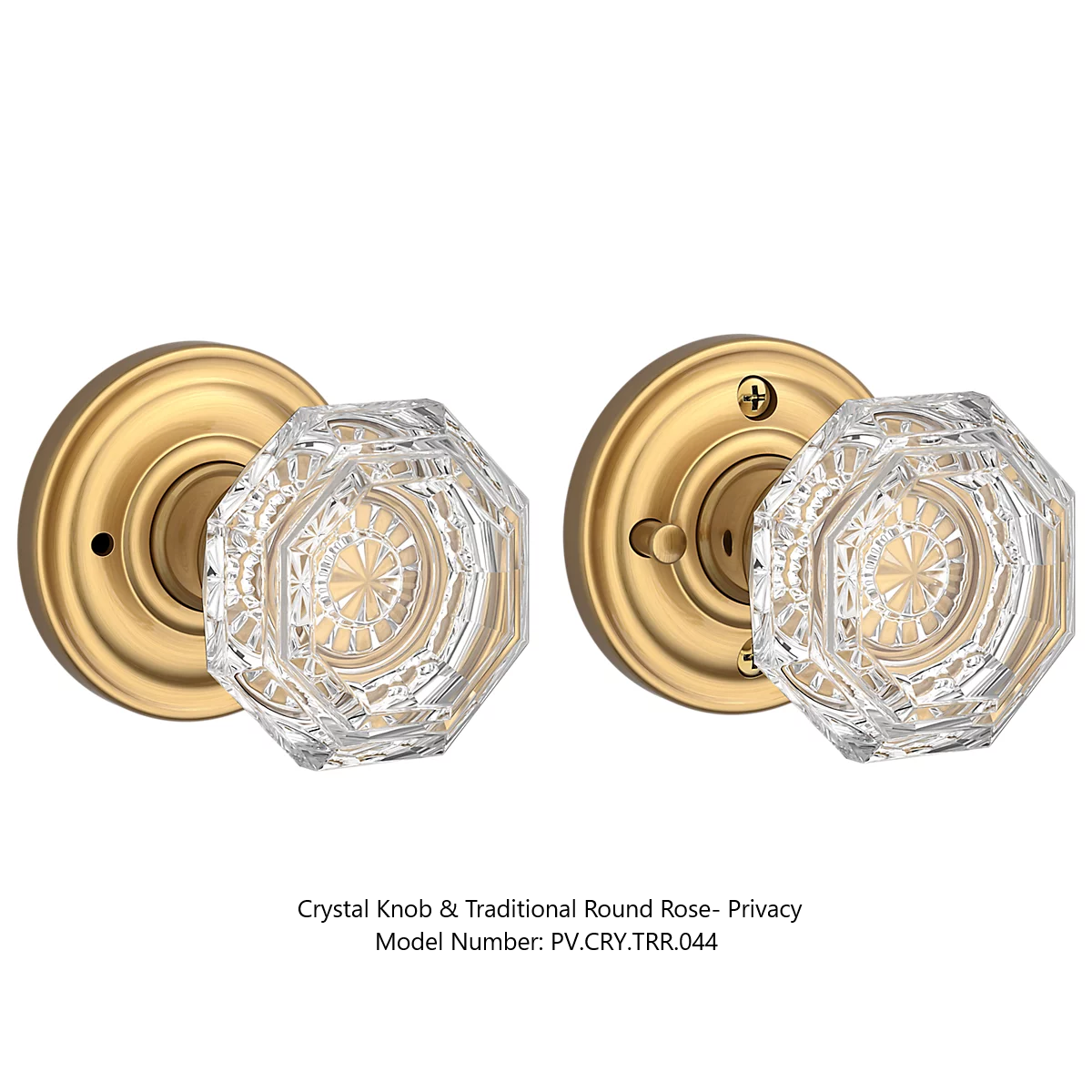 Baldwin - Reserve Collection - Interior Knobs - Crystal Door Knob (Privacy)