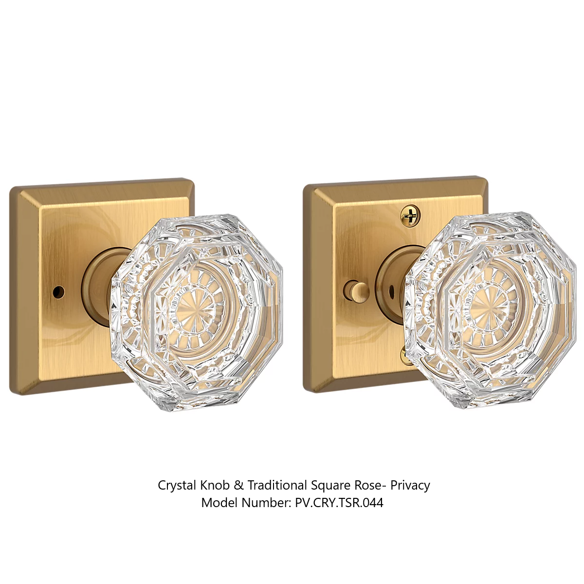 Baldwin - Reserve Collection - Interior Knobs - Crystal Door Knob (Privacy)