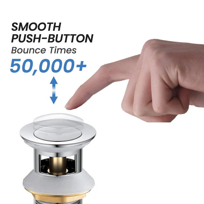 Casa Fixtures - Bathroom Accessories - Bathroom Sink Pop Up Drain Stopper Small Cover with Overflow (PW-1)