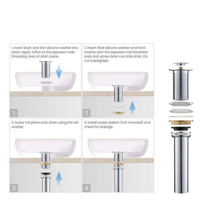 Casa Fixtures - Bathroom Accessories - Bathroom Sink Pop Up Drain Stopper Small Cover without Overflow (PW-2)