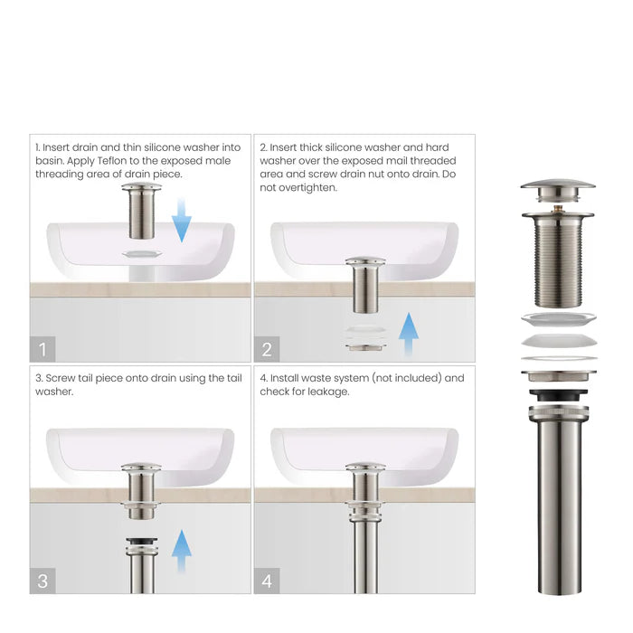 Casa Fixtures - Bathroom Accessories - Bathroom Sink Pop Up Drain Stopper Full Cover without Overflow (PW-4)