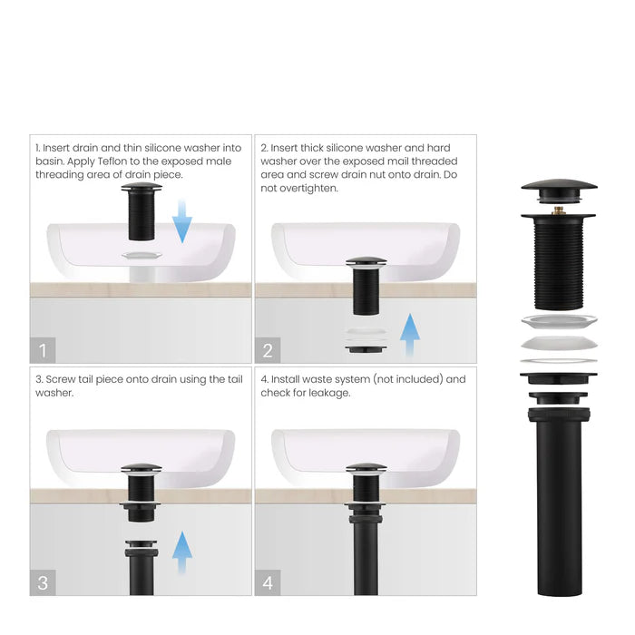 Casa Fixtures - Bathroom Accessories - Bathroom Sink Pop Up Drain Stopper Full Cover without Overflow (PW-4)